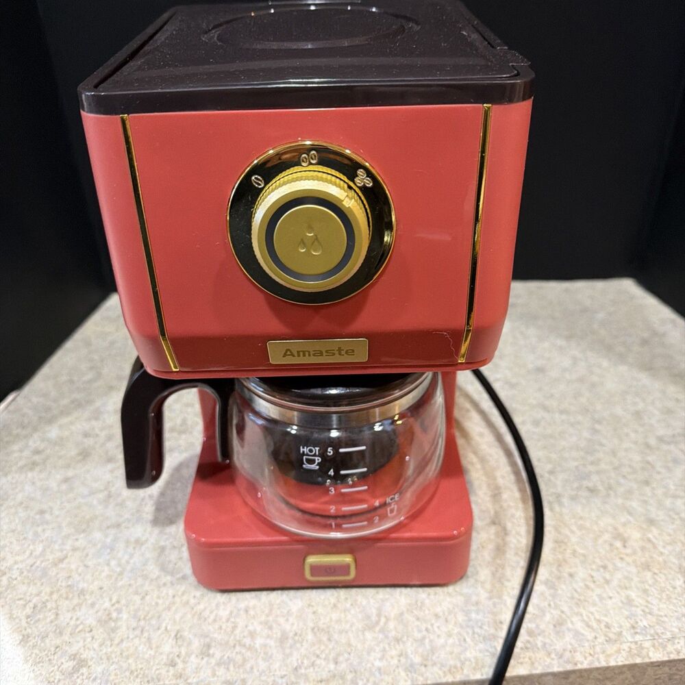 Amaste 5 Cup Drip Coffe Maker 3 Brew Strengths MCM-01 Green 600W 120V-VGC